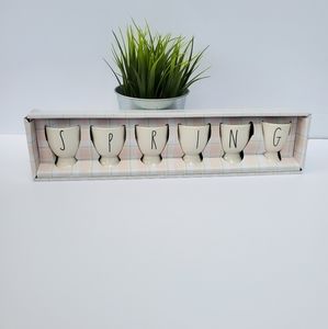 Rae Dunn set of 6 🥚 egg holders spelling SPRING